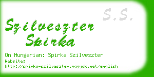 szilveszter spirka business card